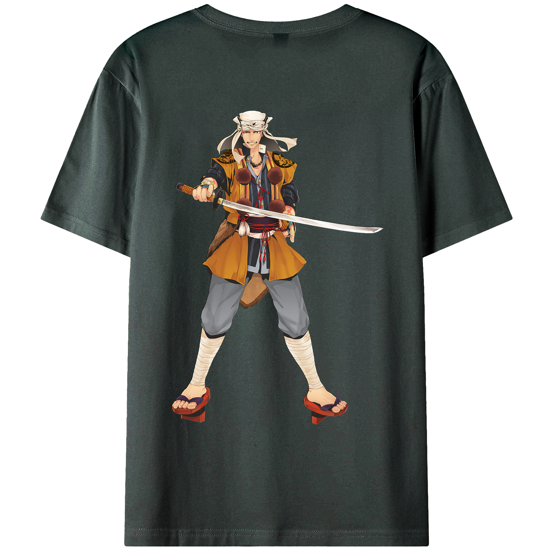 （画像用） 刀剣乱舞 Touken Ranbu 綿100％ メンズ半袖Tシャツ（バックプリント） 通気性